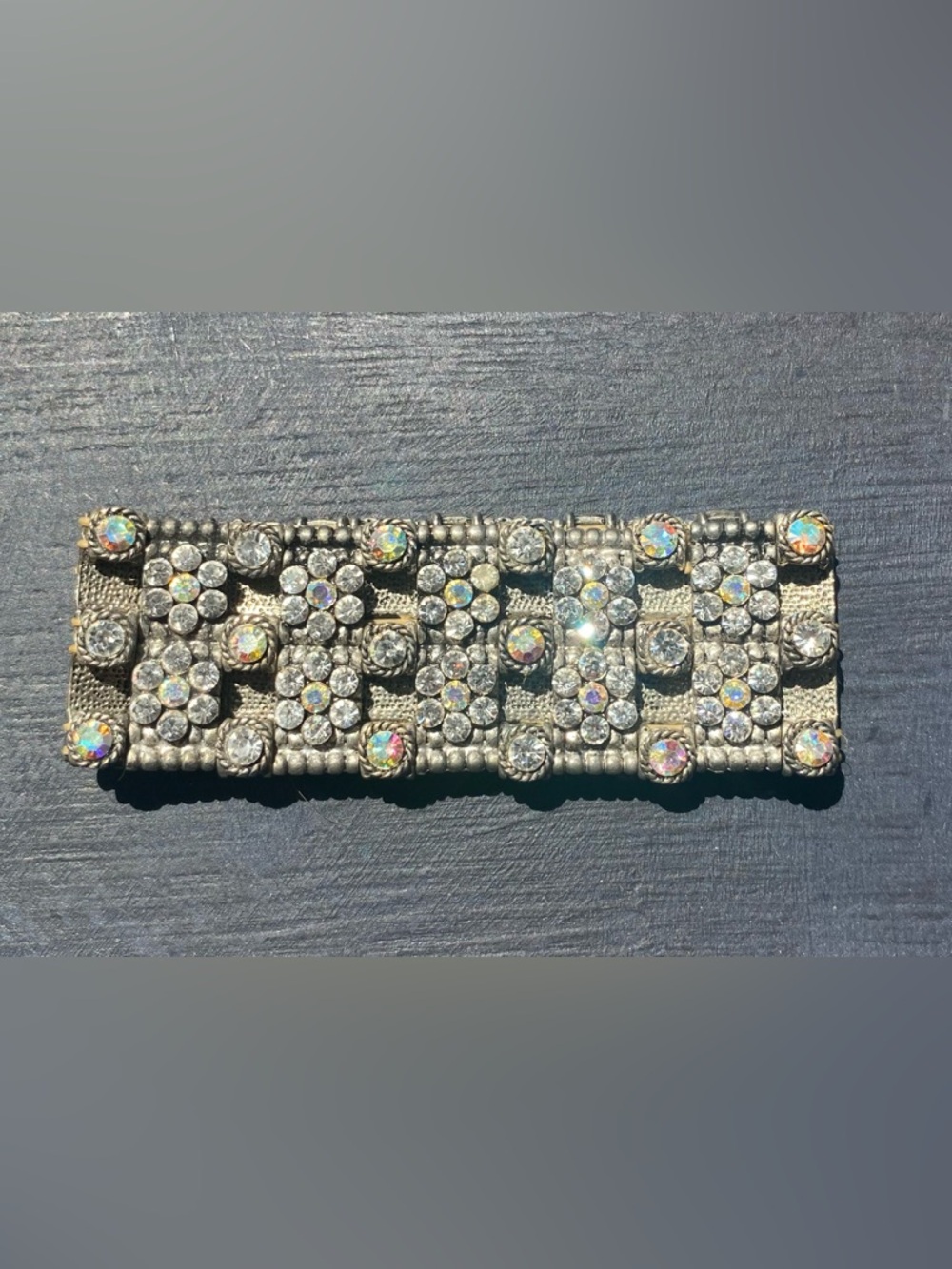 Aurora Crystal Multi-Row Rhinestone Bracelet - Silver